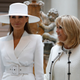 First lady Melania Trump and French first lady Brigitte Macron tour the National Gallery of Art on April 24, 2018, in Washington, D.C. President Donald Trump is hosting French President Emmanuel Macron for the first state visit of his presidency.